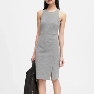 Banana Republic Twill Racer-Neck Sheath Dress in Gray